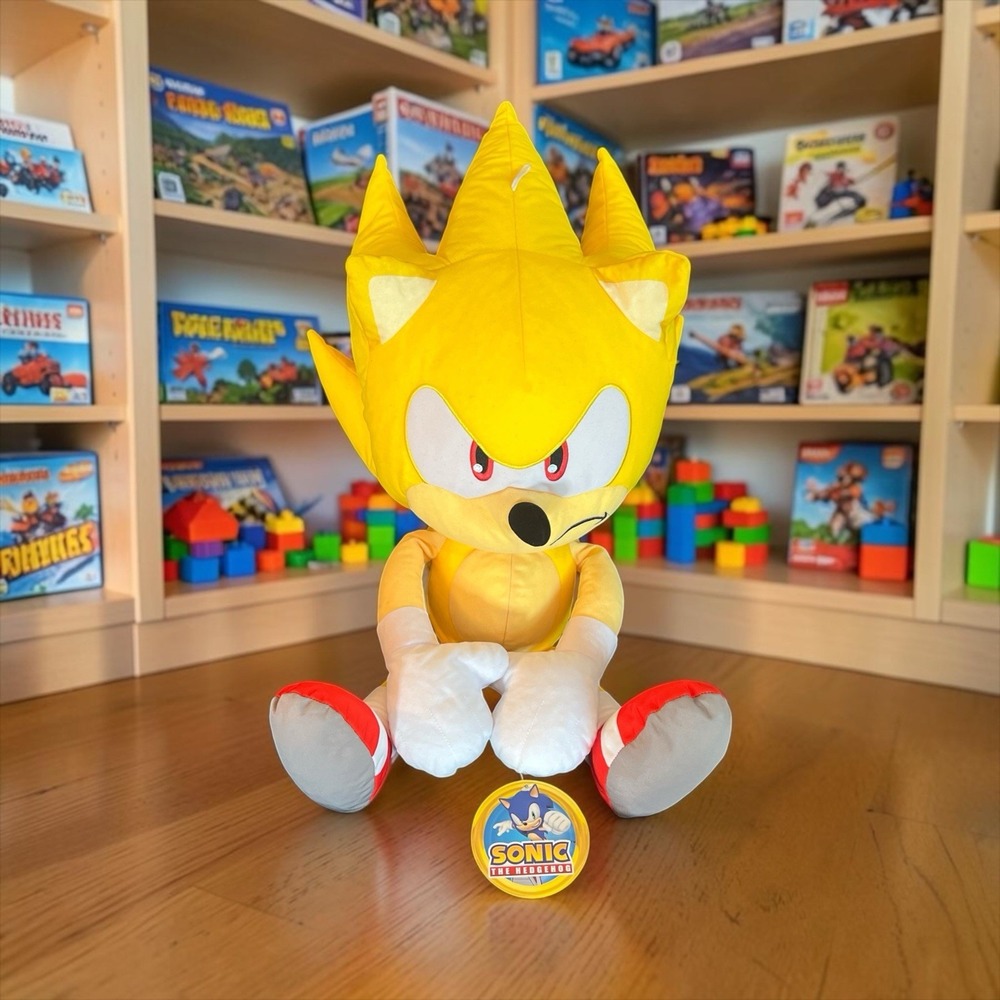 Super Sonic The Hedgehog 30" Jumbo Plush Toy Factory SEGA Yellow Prize Tag